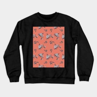 Tender Peach Floral Pattern Crewneck Sweatshirt